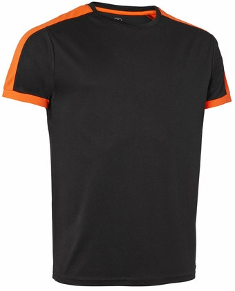 Wexman T-Shirt Quick Dry Contrast schwarz/orange