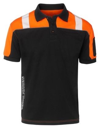 Wexman Poloshirt Quick-Dry schwarz/orange